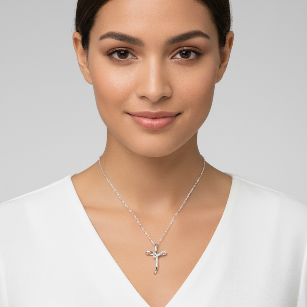 Infinity Loop Cross Pendant Necklace