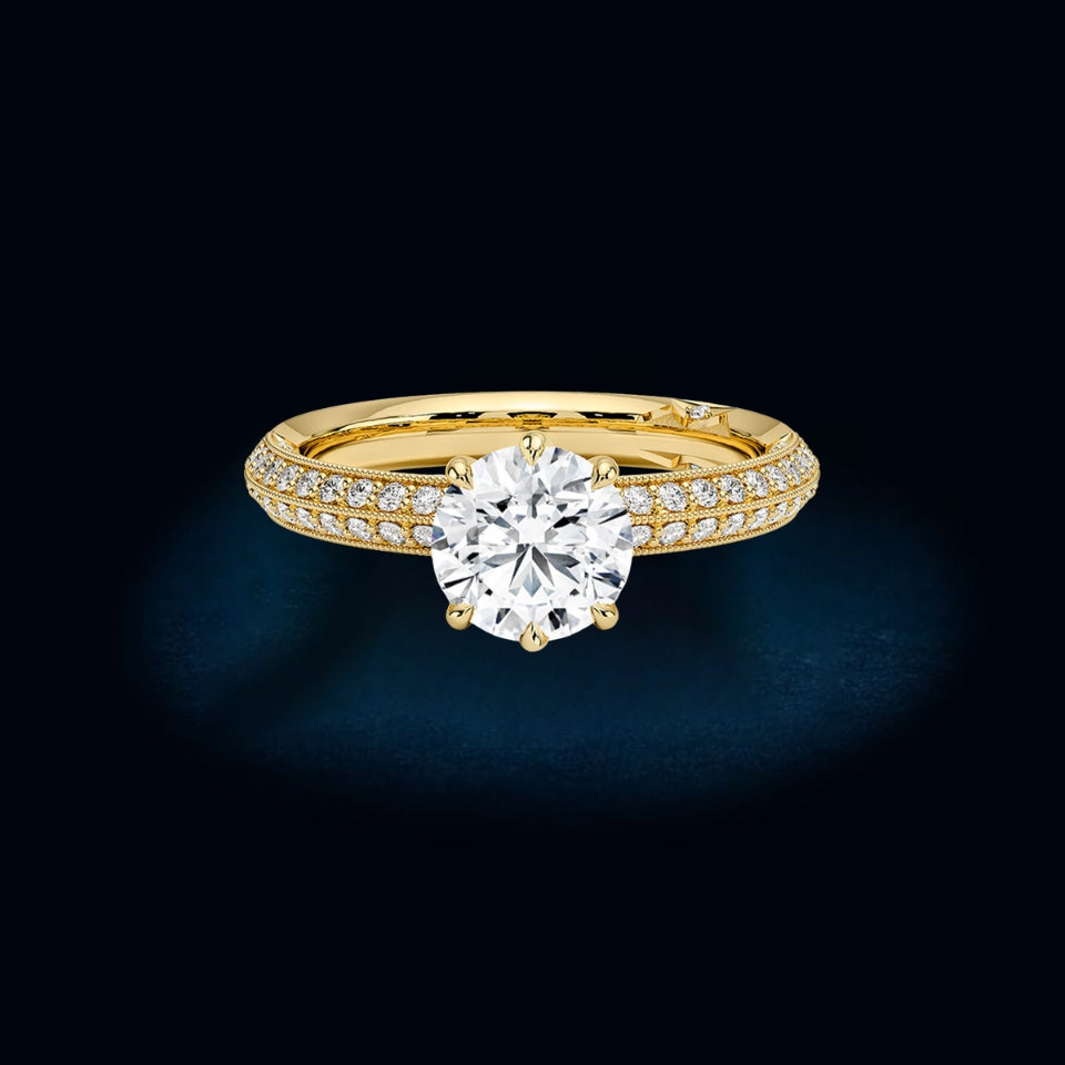 Moissanite Six Prong Ring
