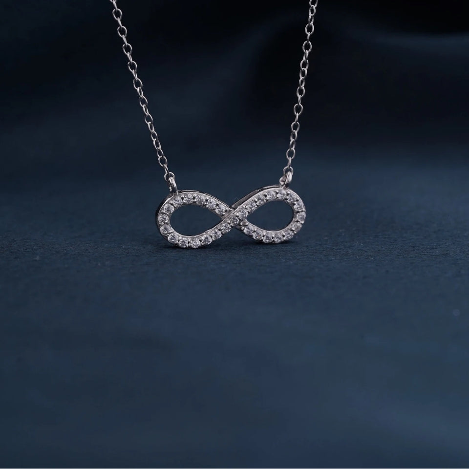 Sideways Infinity Pendant Necklace