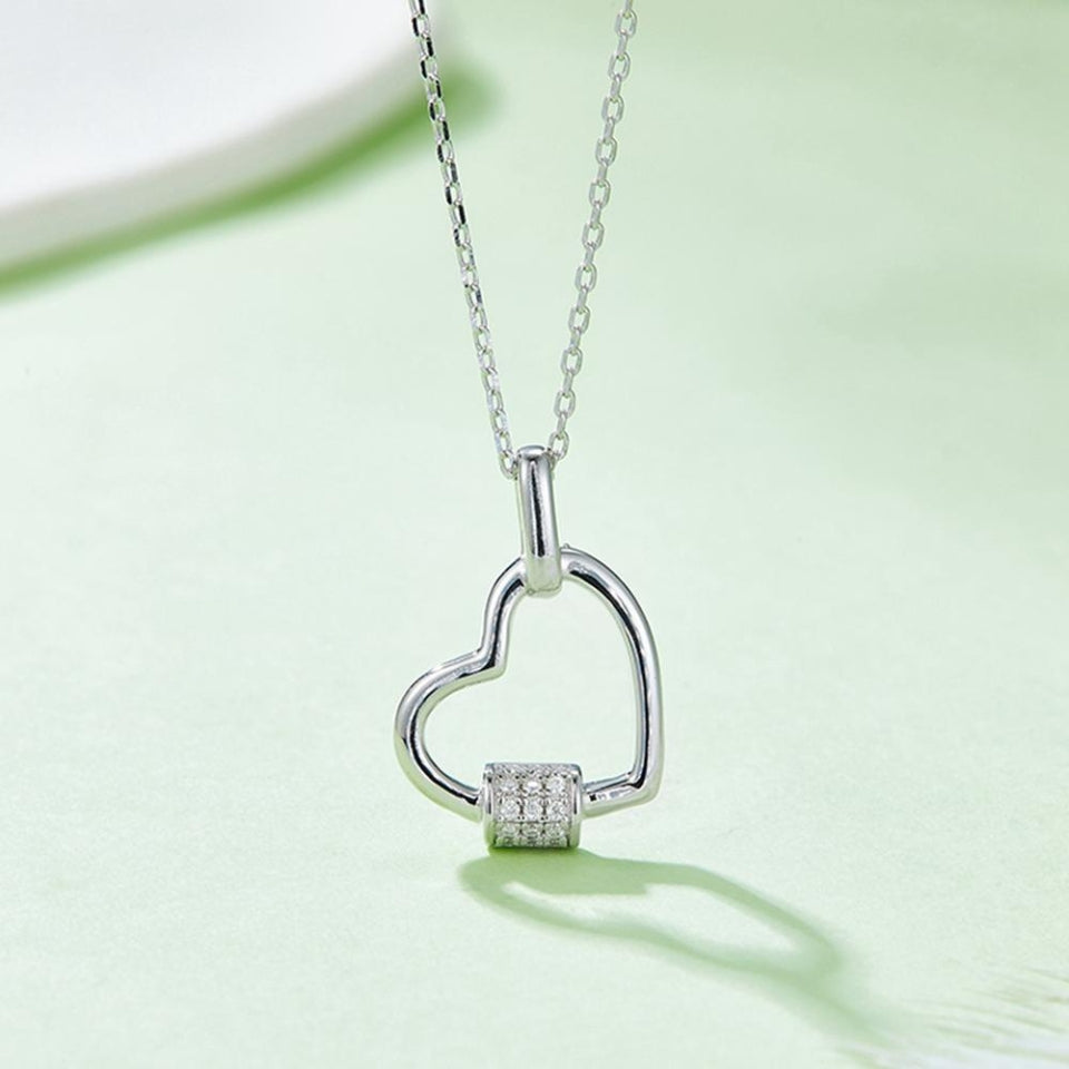 Carabiner Love Heart Pendant Necklace