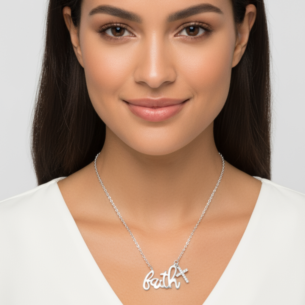 Cross Faith Charm Pendant Necklace