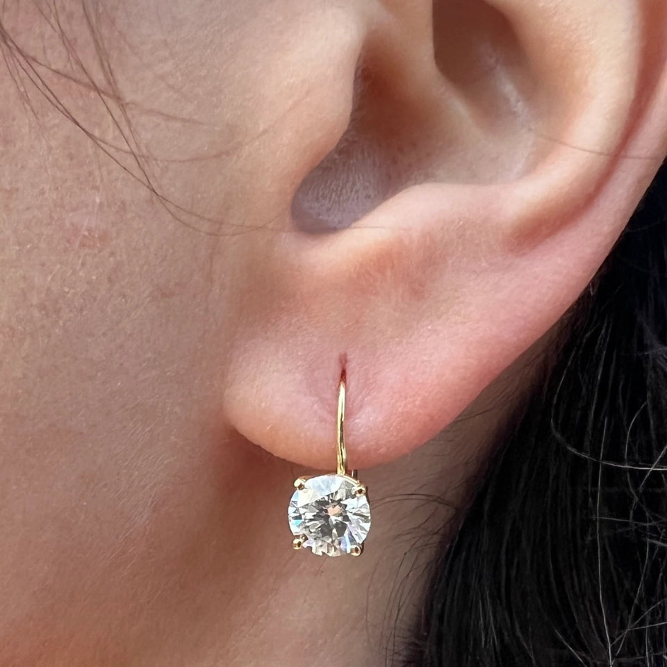 Moissanite Dangle Hoop Earrings