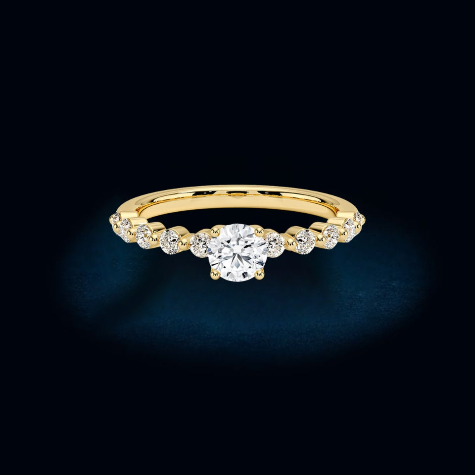 Round Moissanite Engagement Ring