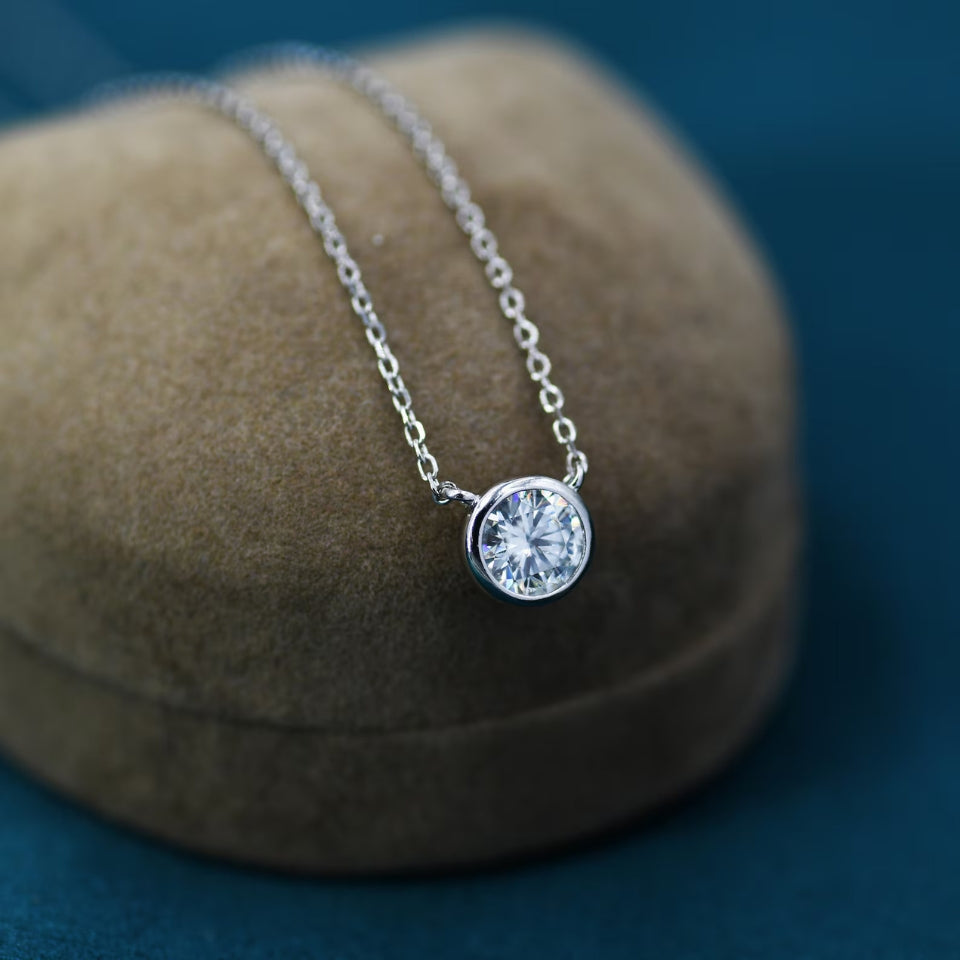 Round Bezel Pendant Necklace