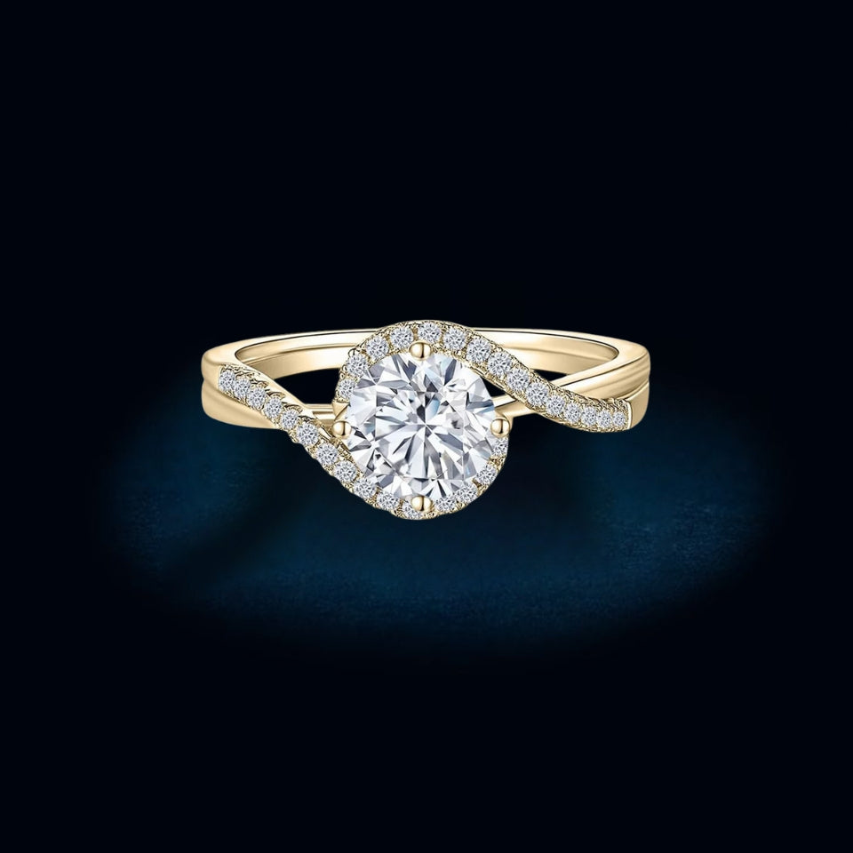Twisted Moissanite Engagement Ring