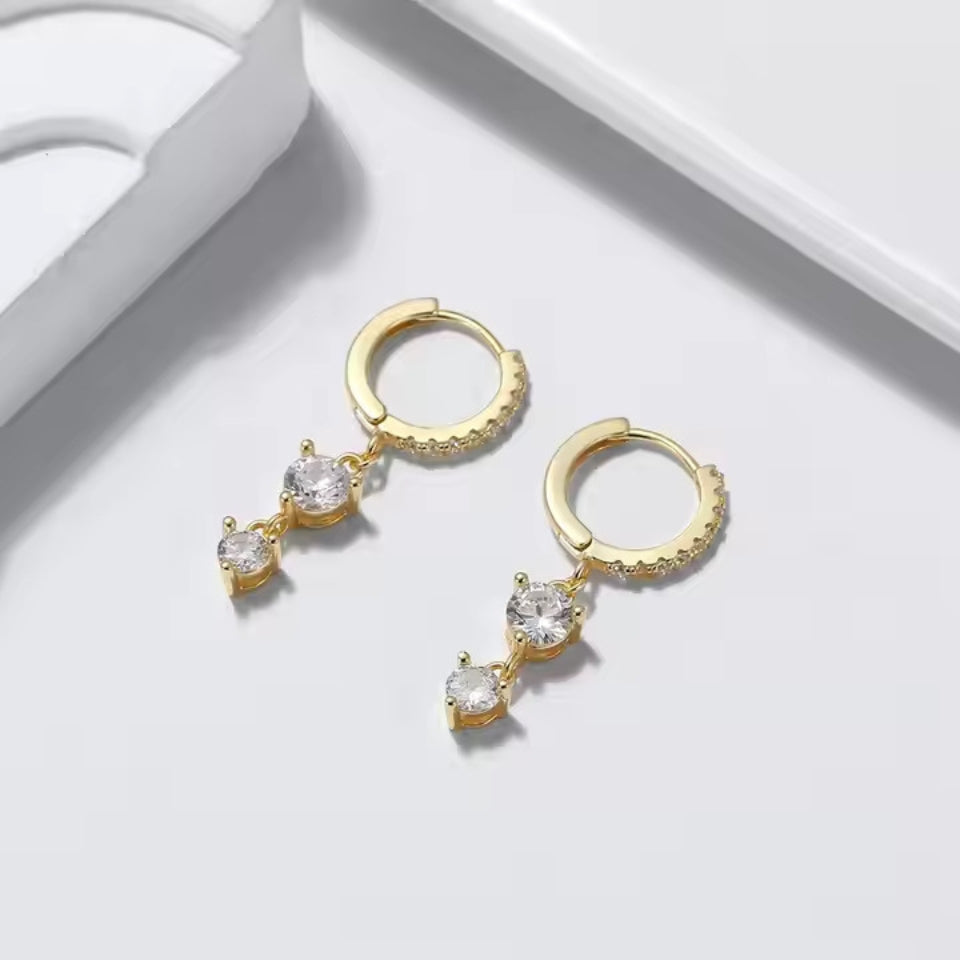 Moissanite Diamond Drop Hinged Earrings