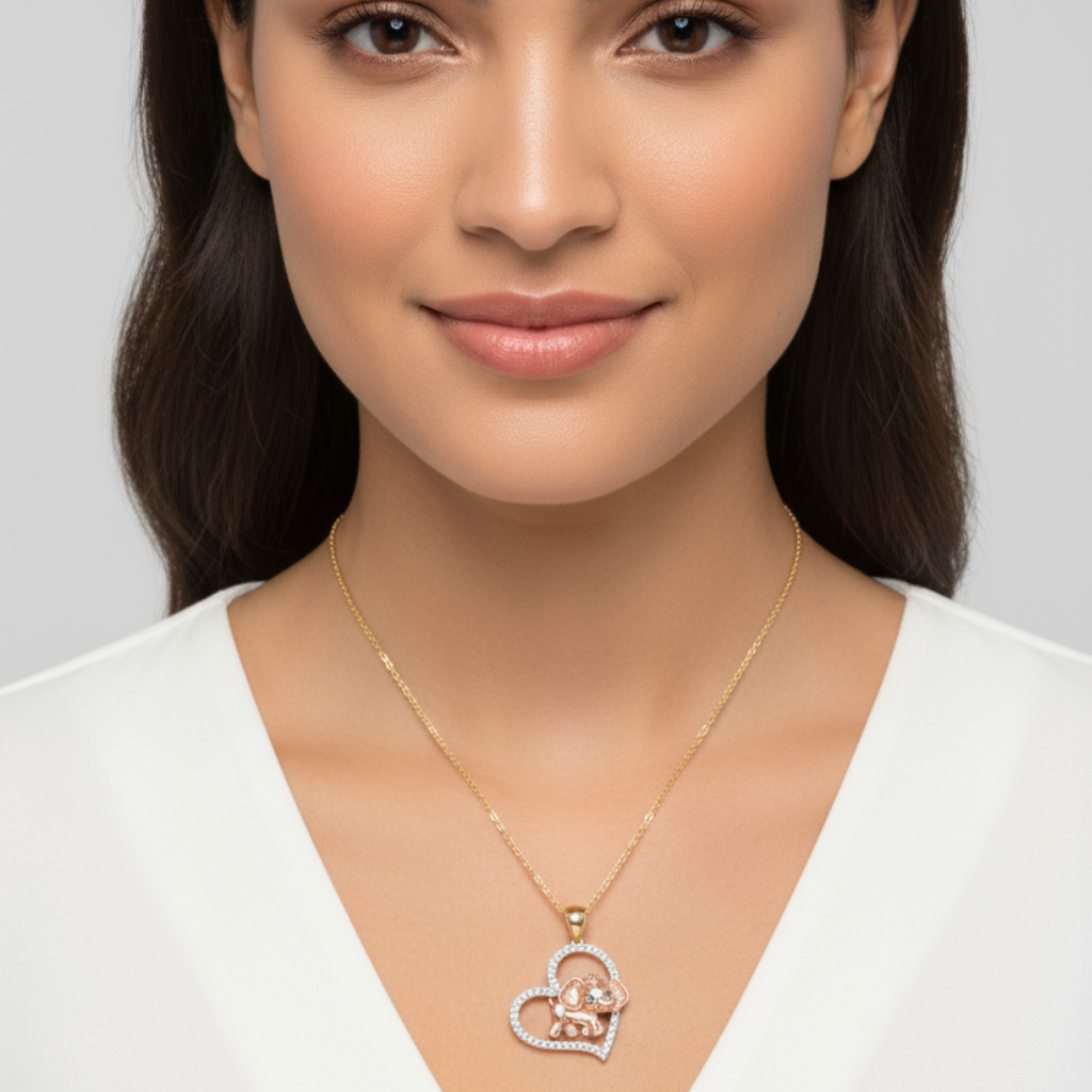 Elephant Heart Pendant Necklace