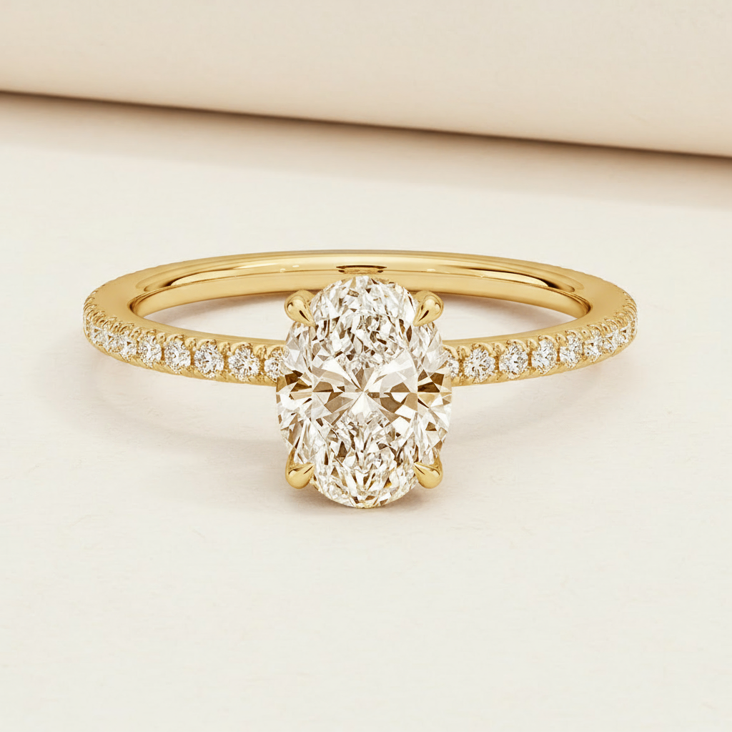 Oval Shape Moissanite Diamond Ring