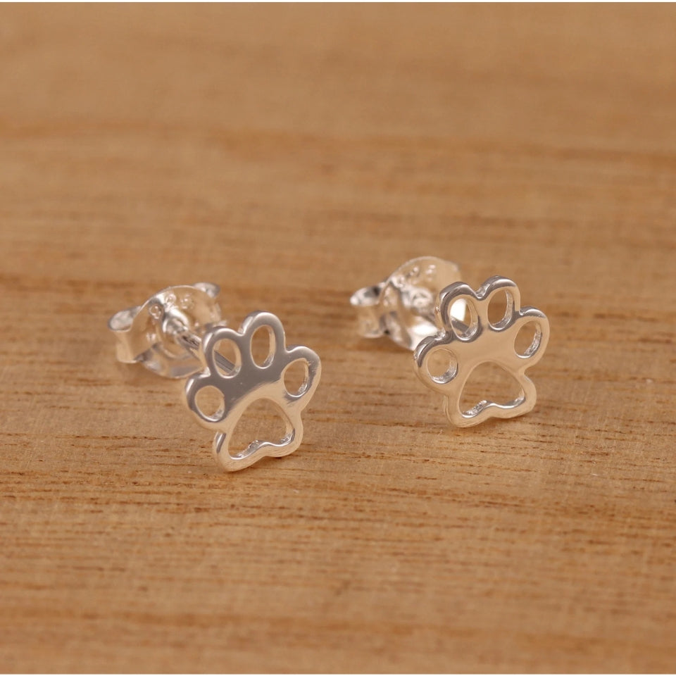 Paw Print Firction Back Stud