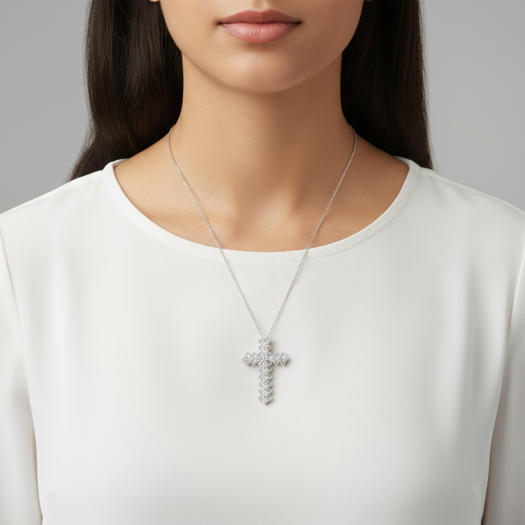 Chevron Cross Pendant Necklace