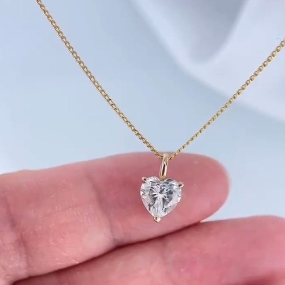 Heart Stone Pendant Necklace