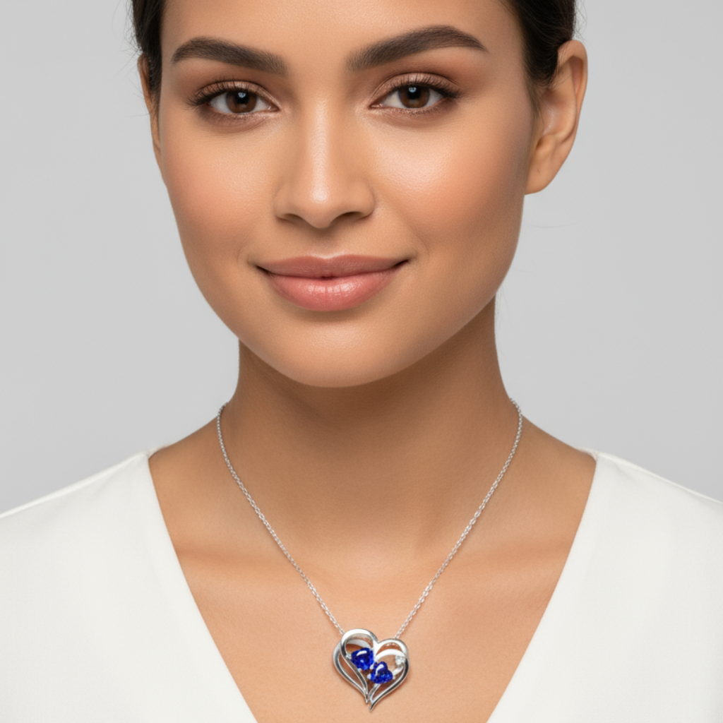Heart-Shape Double Heart Pendant Necklace