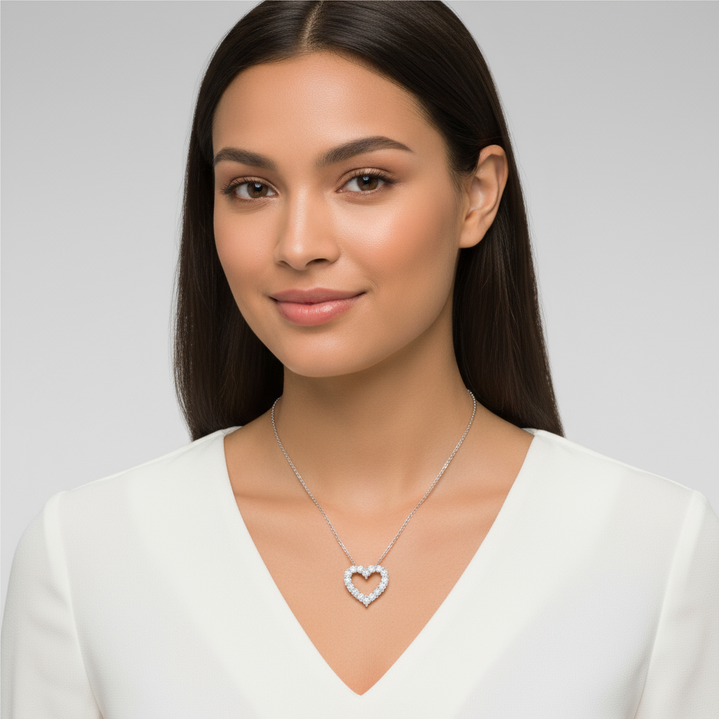 Heart Outline Pendant Necklace