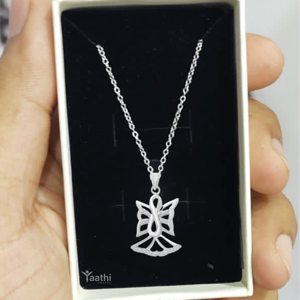 Infinity Angel Outline Pendant Necklace