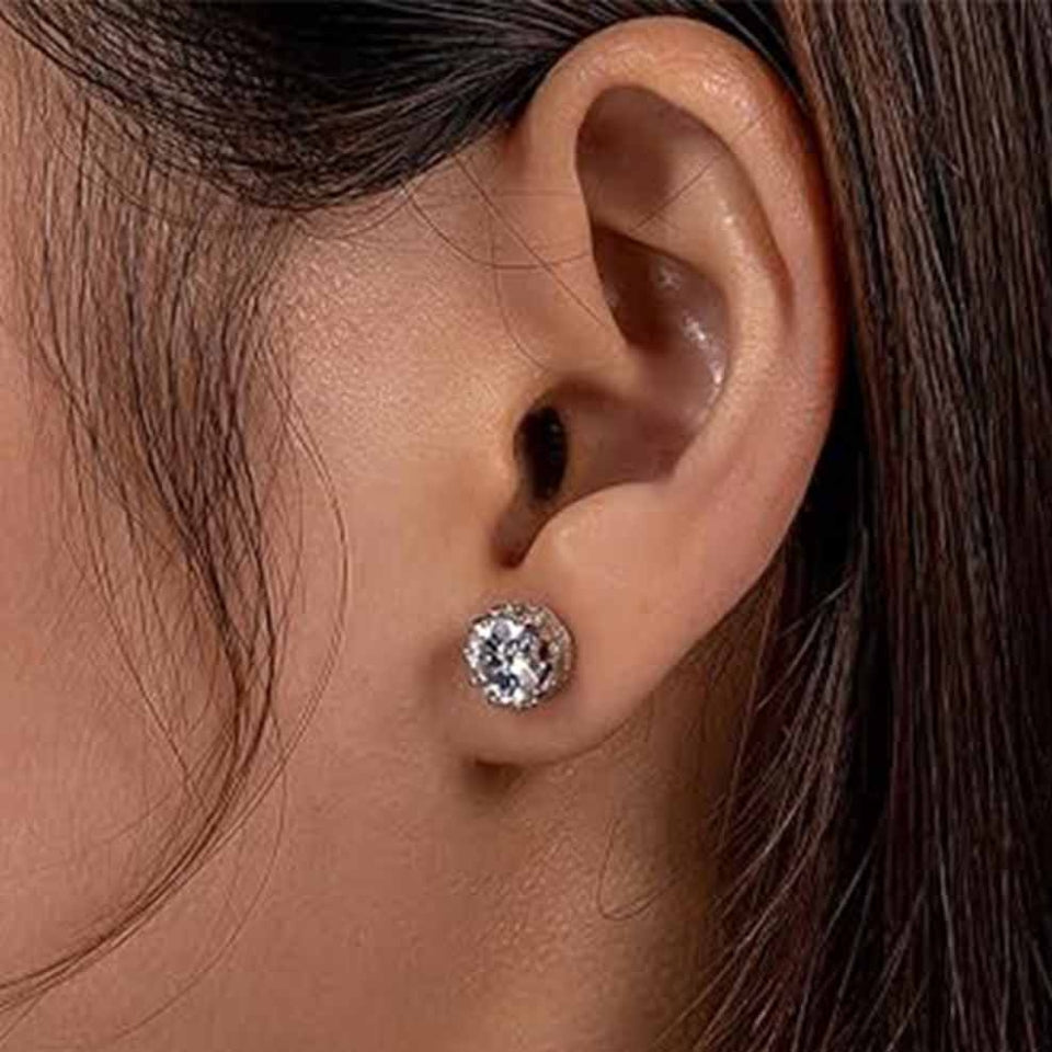 Moissanite Diamond Crown Stud