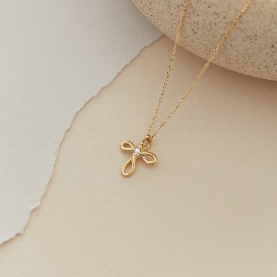 Infinity Open Cross Pendant Necklace
