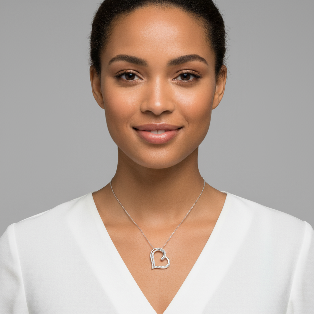 Moissanite Diamond Heart Pendant Necklace