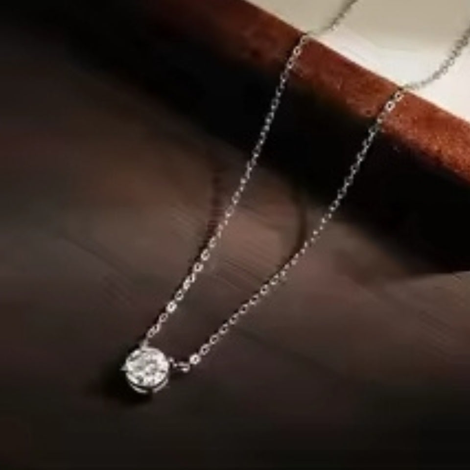 Round Solitaire Pendant Necklace
