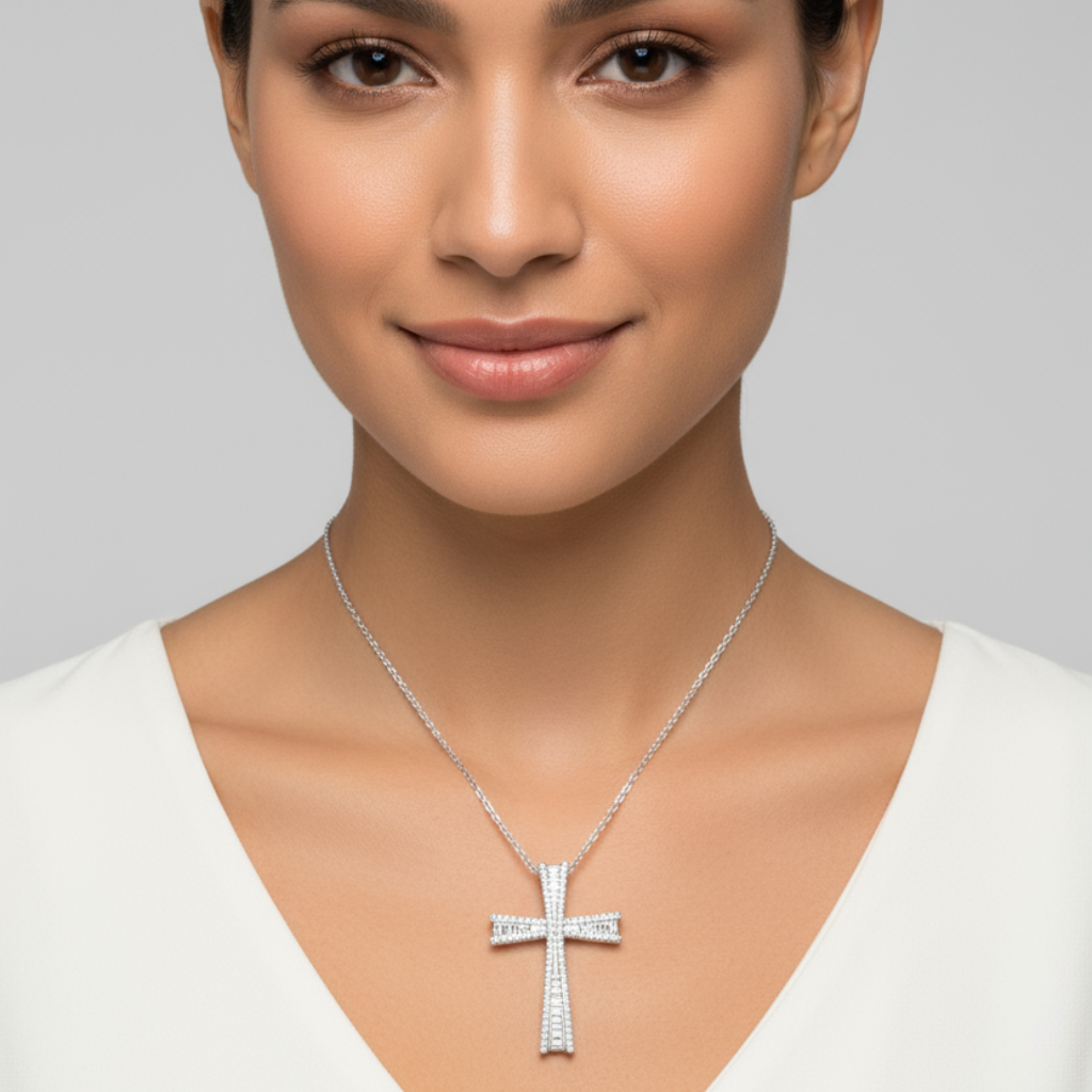 Flared Cross Pendant Necklace