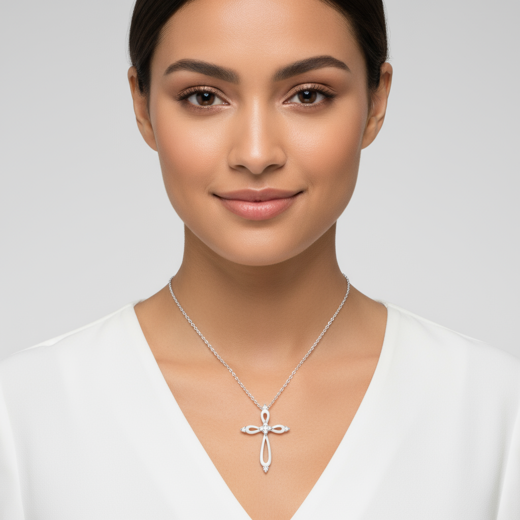 Loop Cross Pendant Necklace