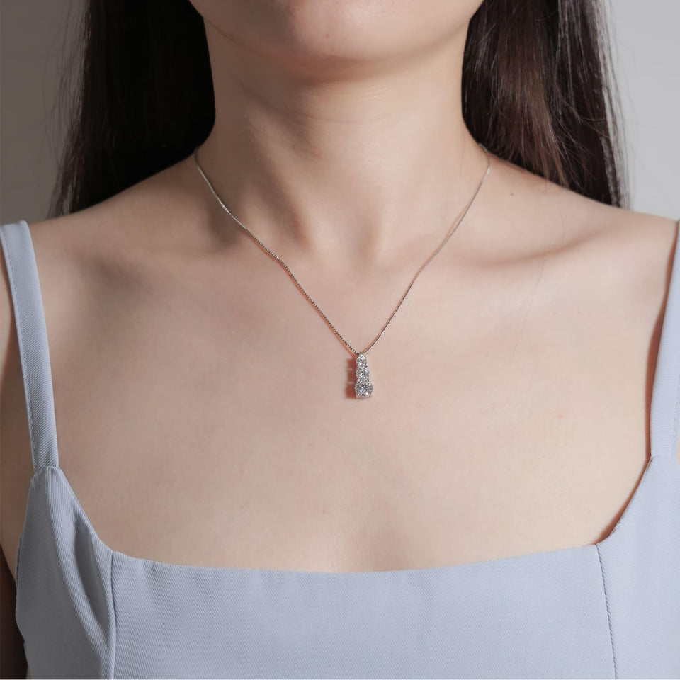 Three Stone Journey Pendant Necklace