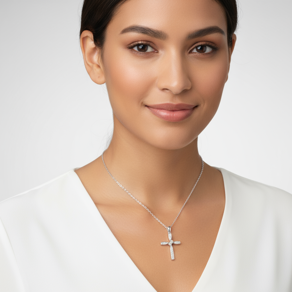 Bypass Cross Pendant Necklace
