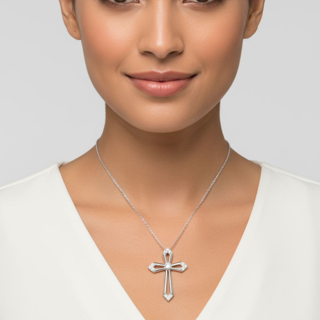 Open Cross Pendant Necklace