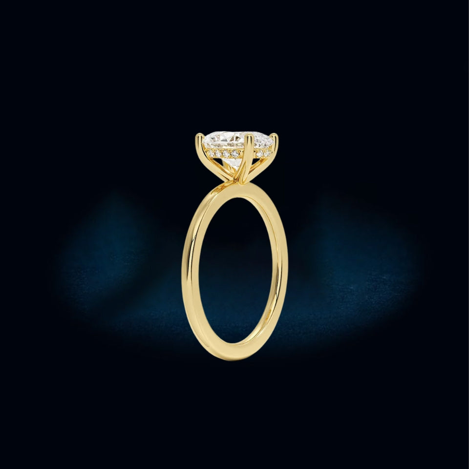 Oval Hidden Halo Moissanite Ring