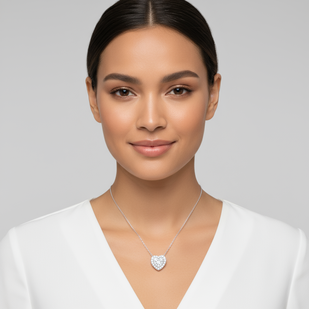 Eternal Halo Heart Pendant Necklace