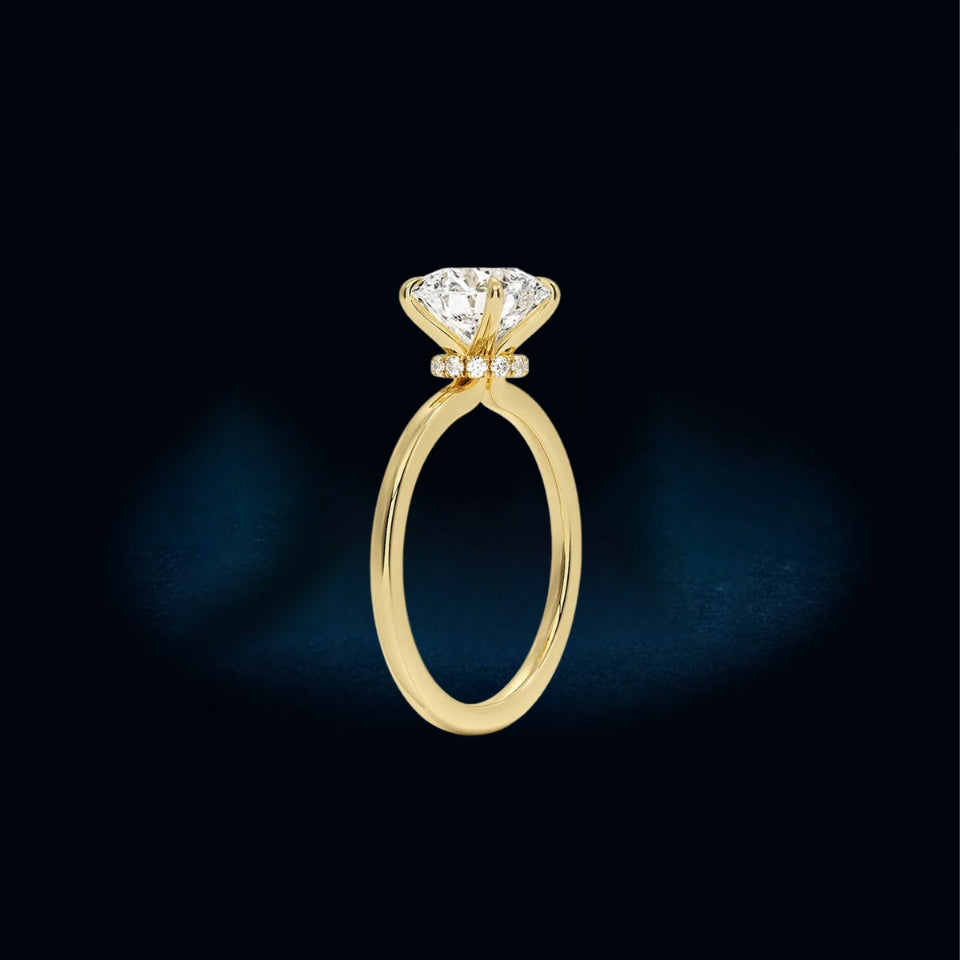 Secret Halo Round Cut Moissanite Ring