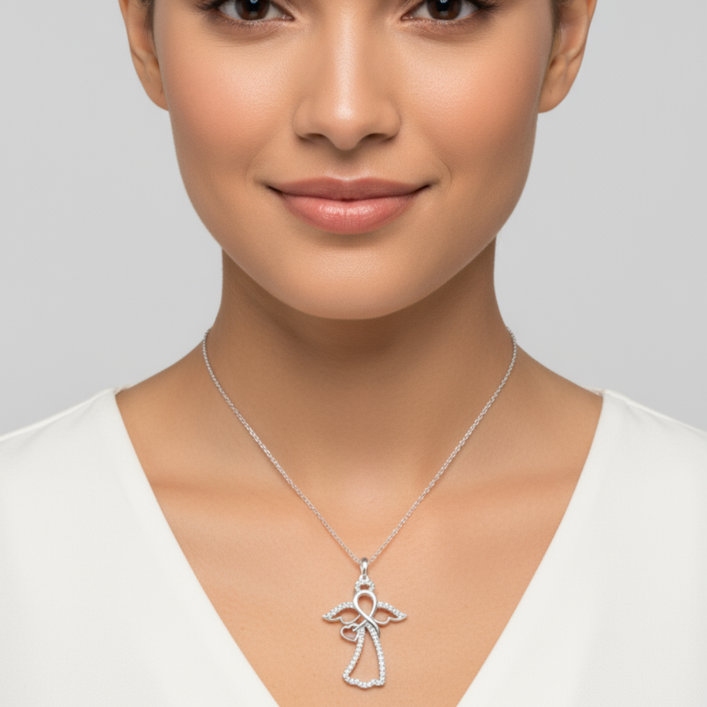 Infinity Angel Pendant Necklace