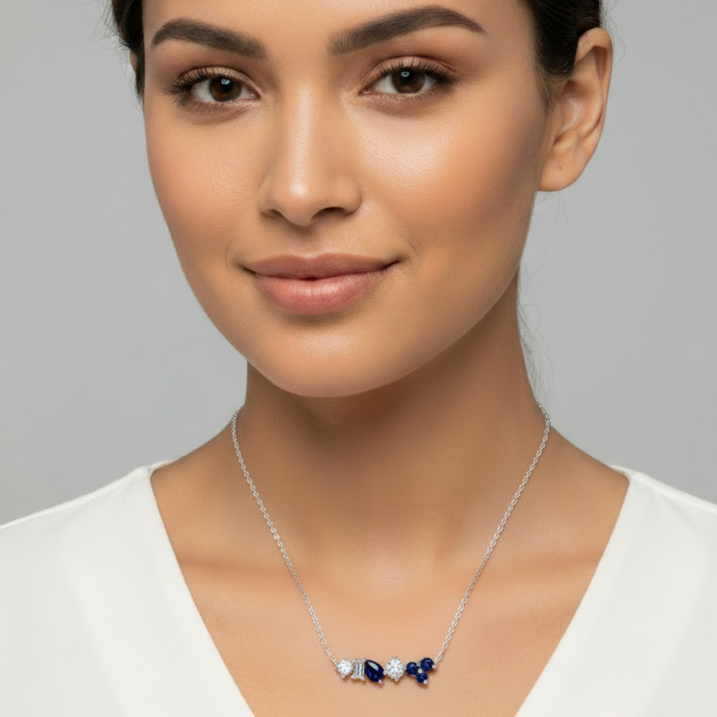 Blue Sapphire Gemstone Pendant Necklace