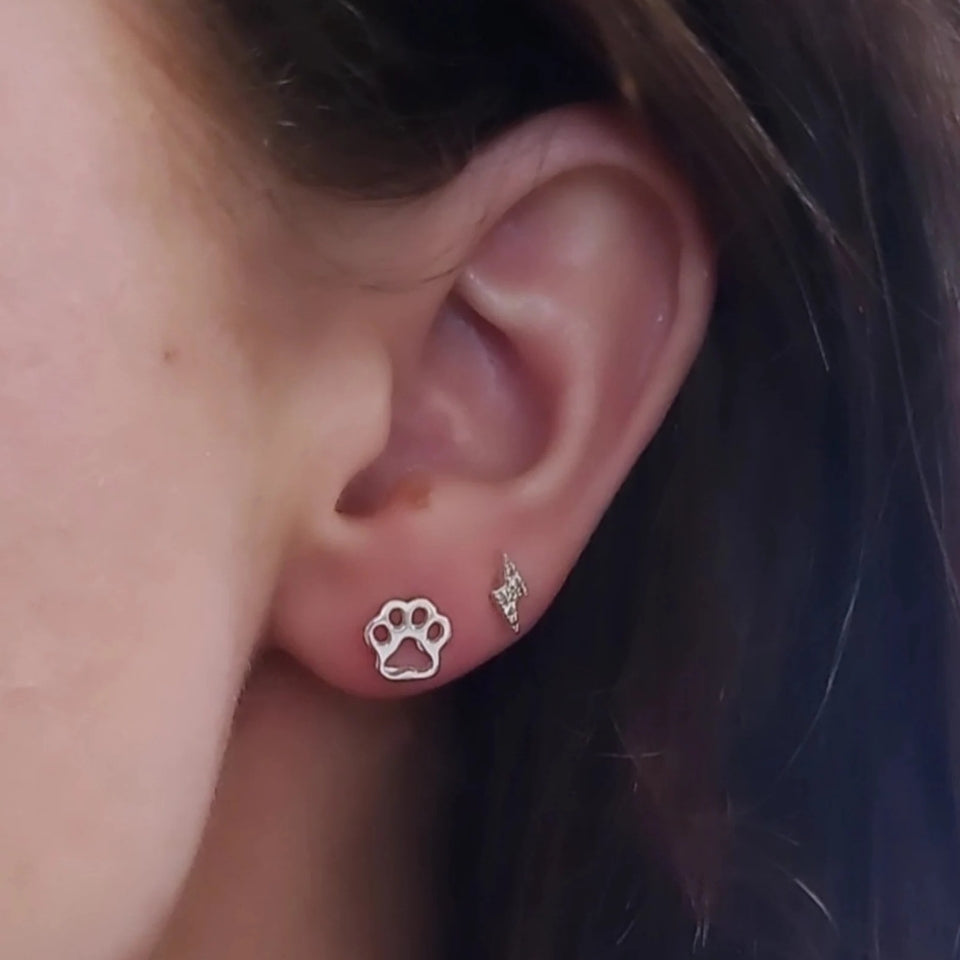 Paw Print Firction Back Stud