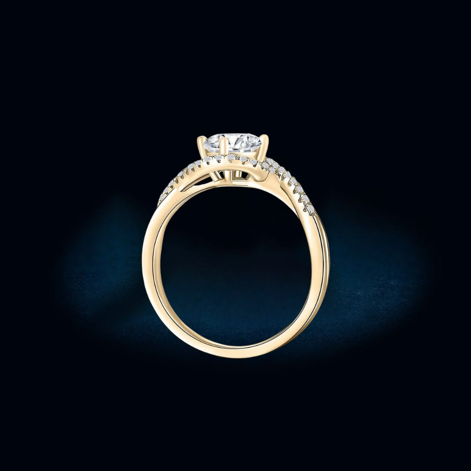 Twisted Moissanite Engagement Ring