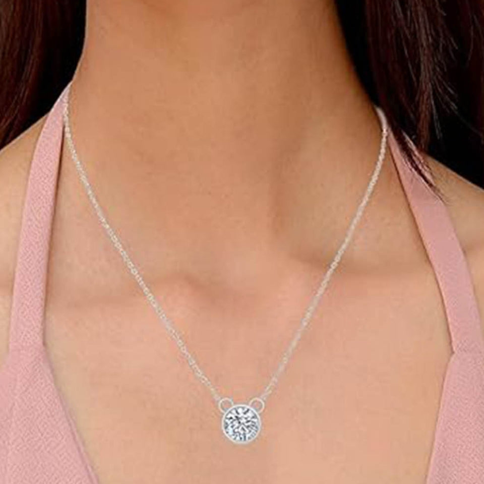 Round Bezel Pendant Necklace