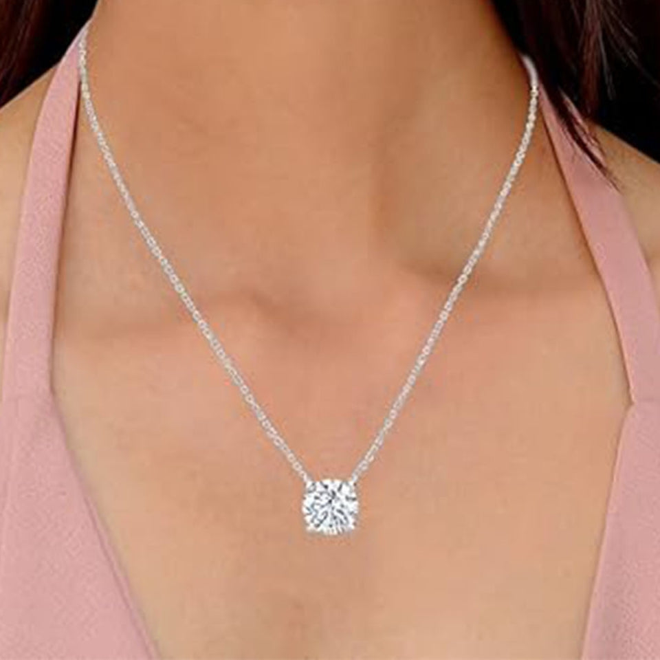 Round Solitaire Pendant Necklace