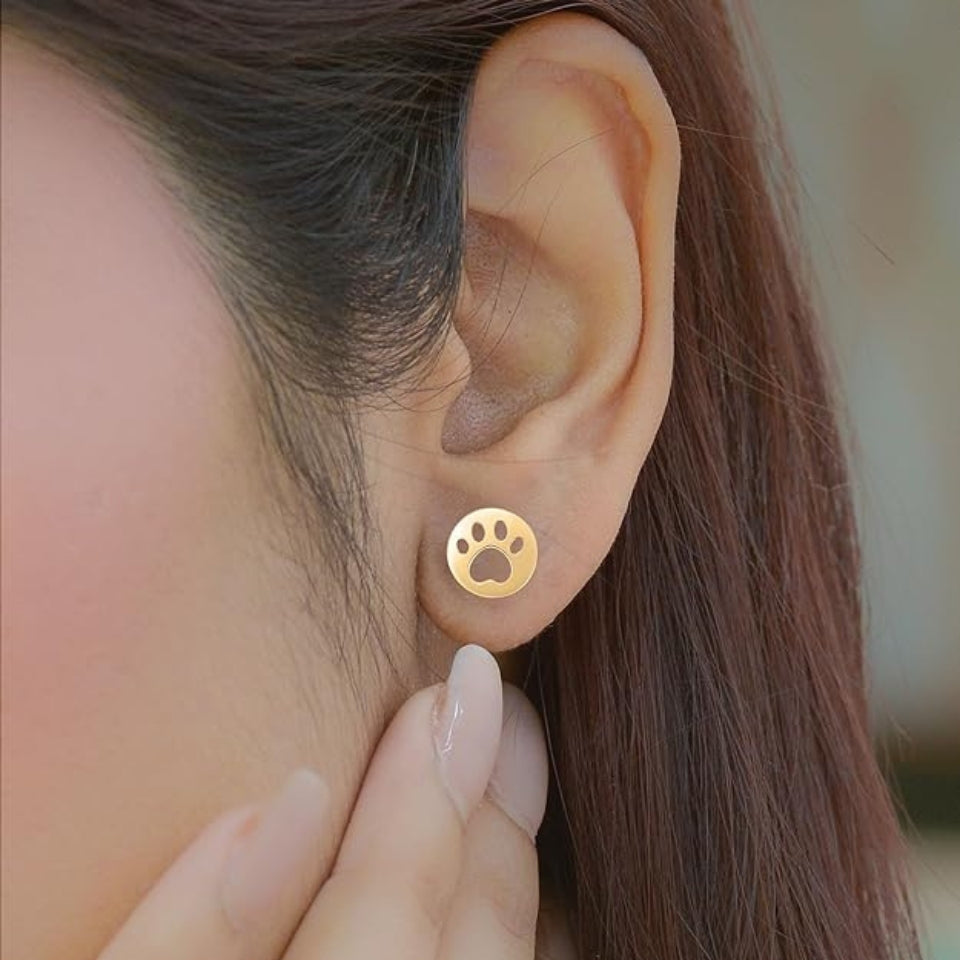 Paw Print Cutout Stud