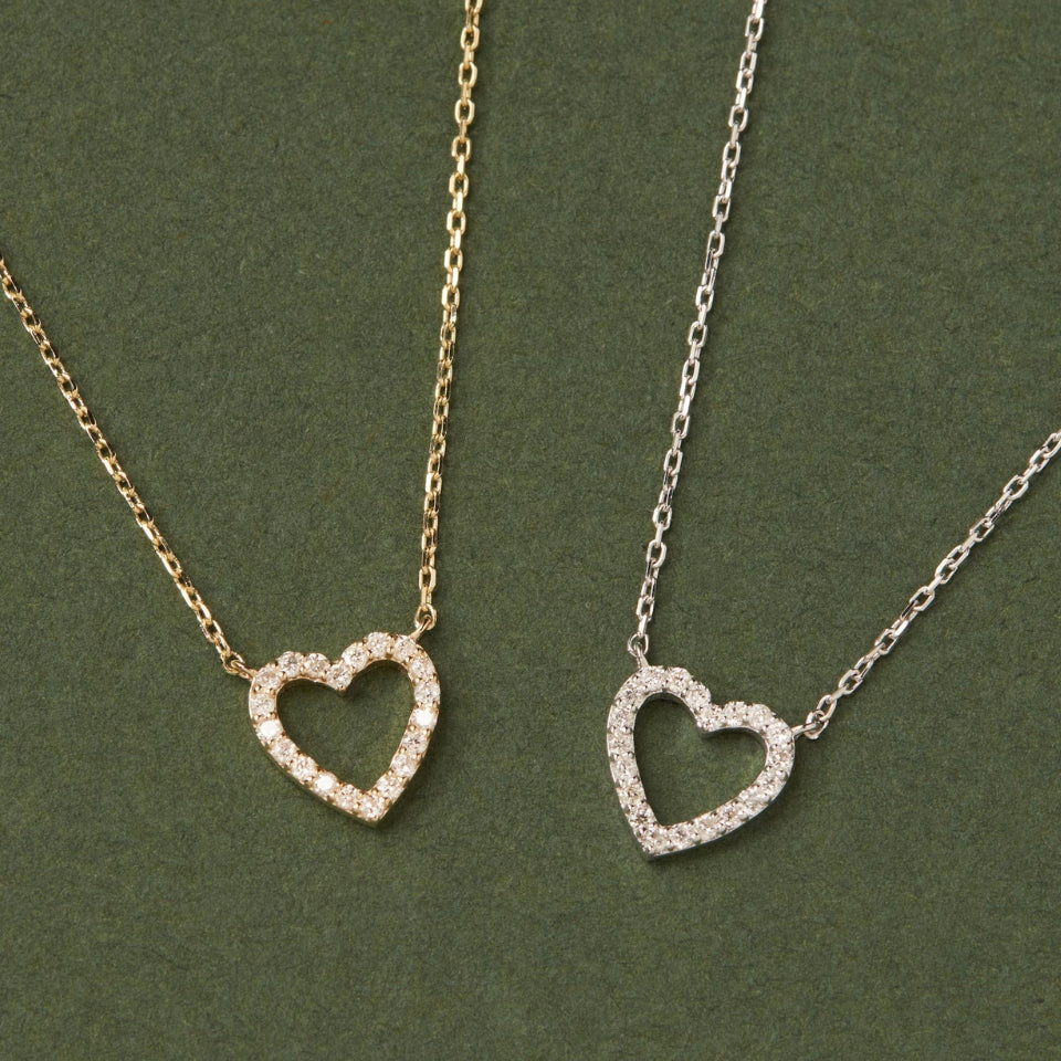 Heart Outline Pendant Necklace
