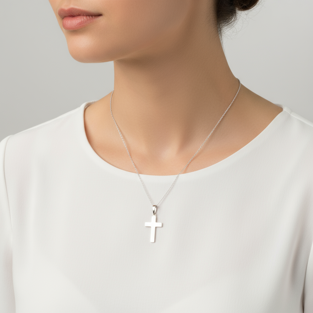 Silver Cross Pendant Necklace