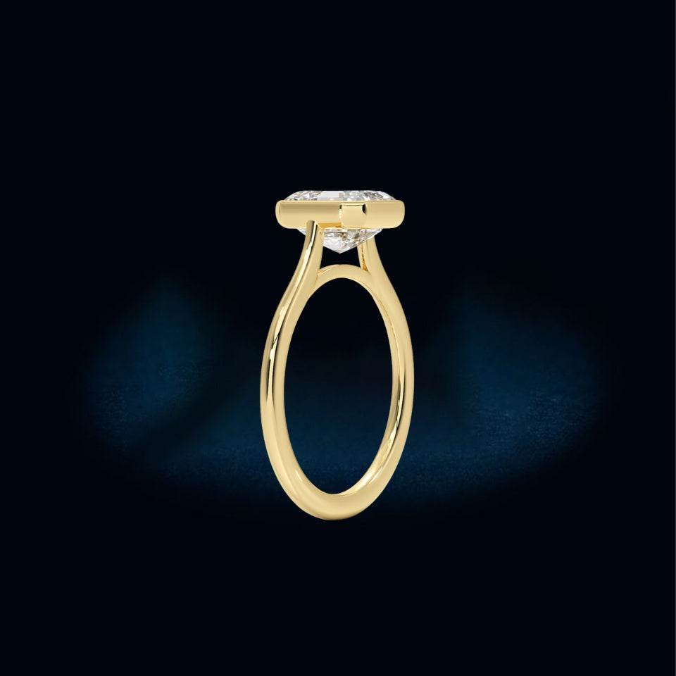 Asscher Bezel Moissanite Ring