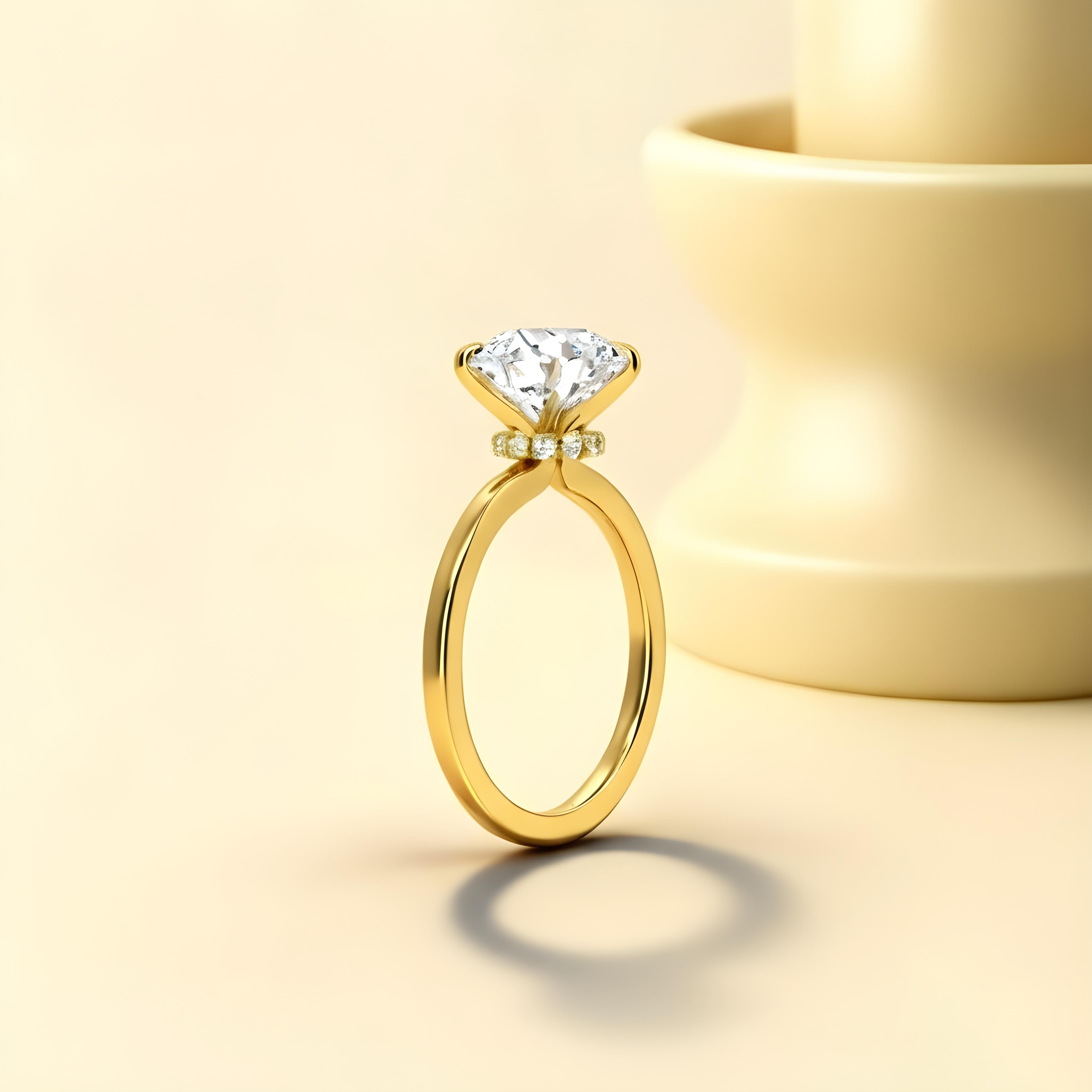 Secret Halo Round Cut Moissanite Ring
