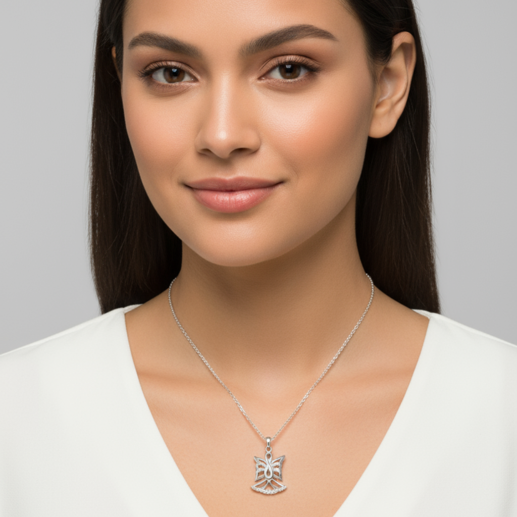 Infinity Angel Outline Pendant Necklace