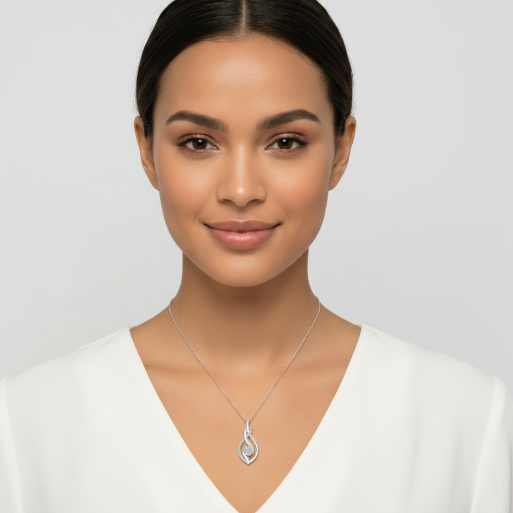 Moissanite Diamond Infinity Pendant Necklace