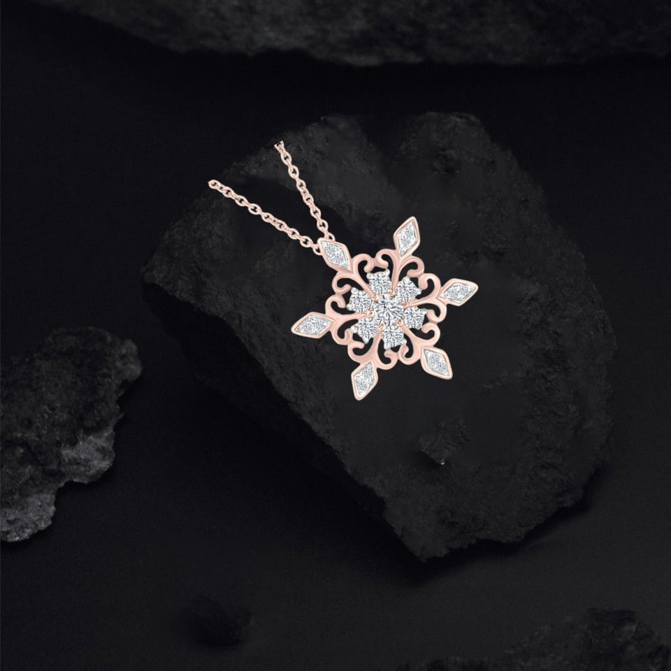 Birthday Snowflake Pendant Necklace