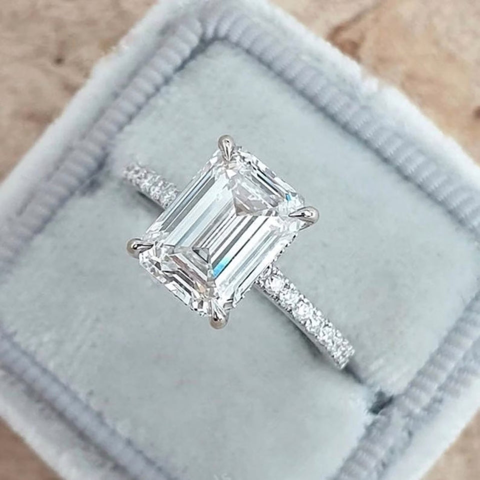 Emerald Moissanite Ring
