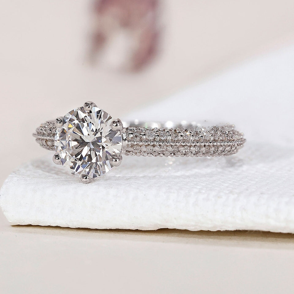 Moissanite Six Prong Ring