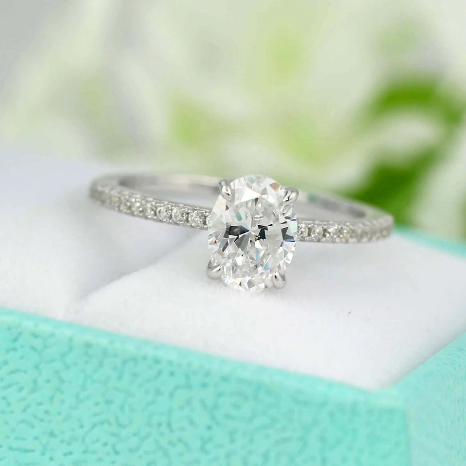 Oval Shape Moissanite Diamond Ring