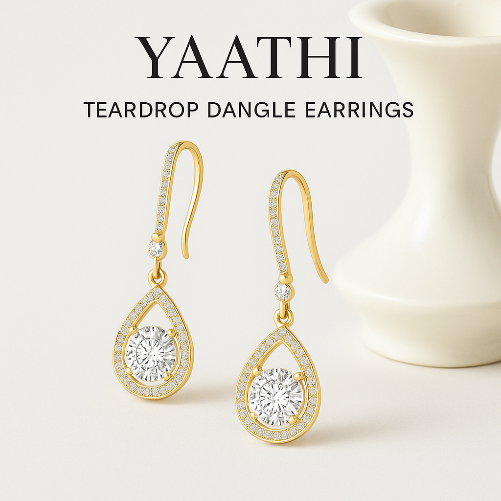 Teardrop Moissanite Drop Earrings