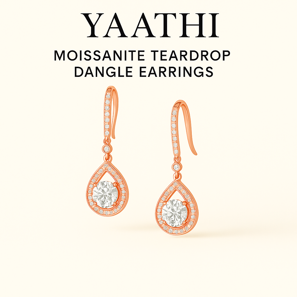 Teardrop Moissanite Drop Earrings