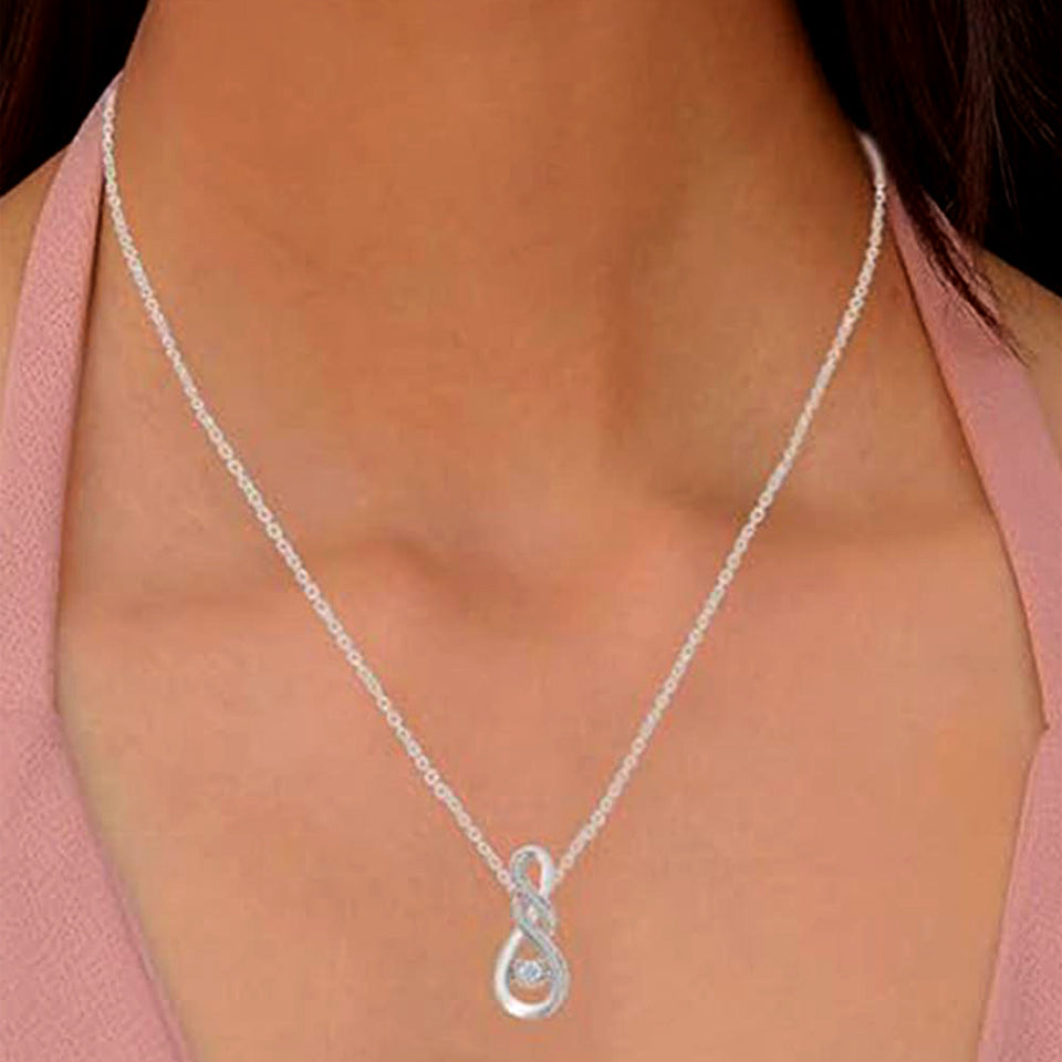 Double Twisted Infinity Pendant Necklace